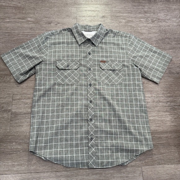 Orvis Shirt Mens Large Fishing Outdoor Short Sleeve Button Up Polyester Vented - Picture 2 of 9